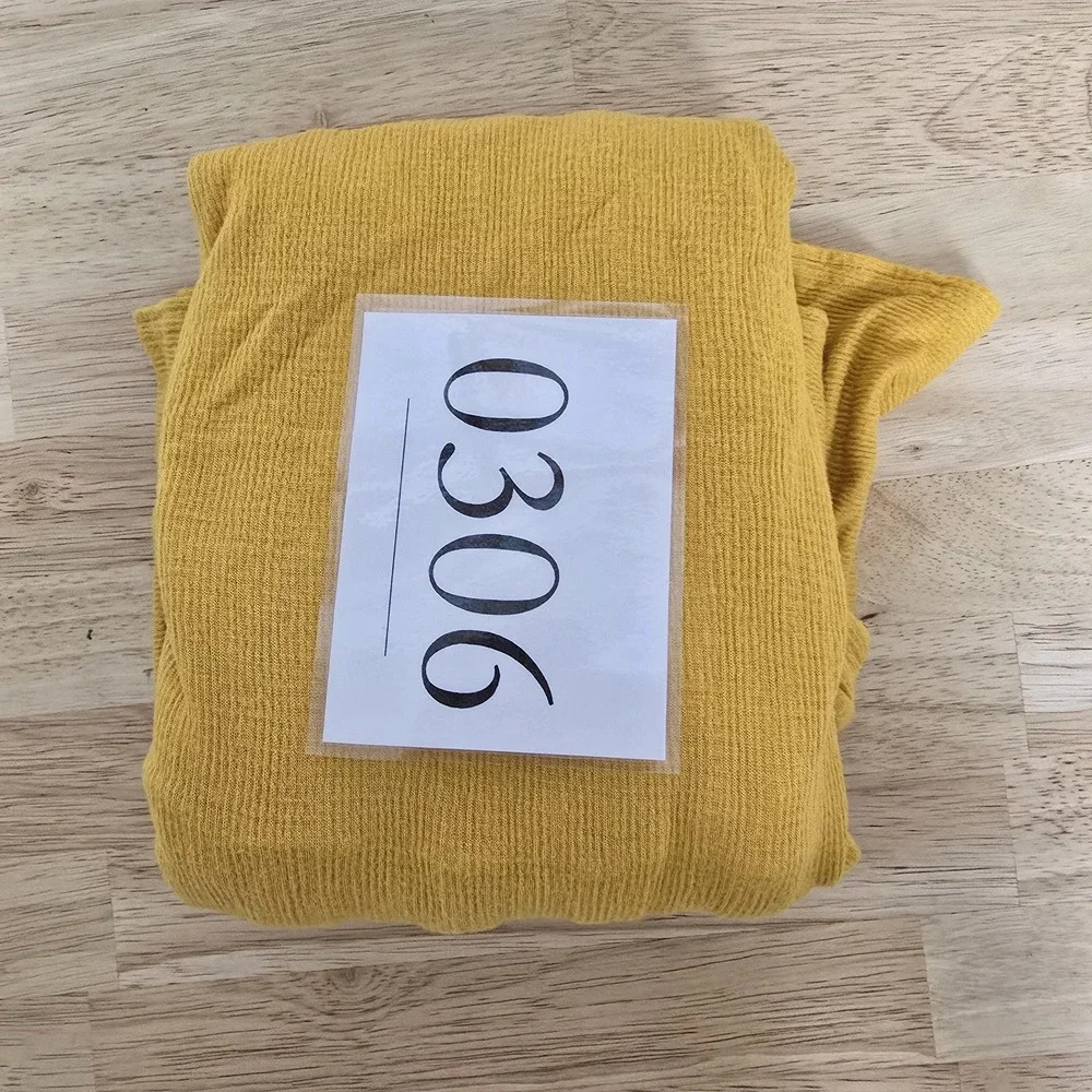 Free People Shirt Womens Medium Yellow Tunic Henley Ruffle‎ Hem Long Sleeve Boho